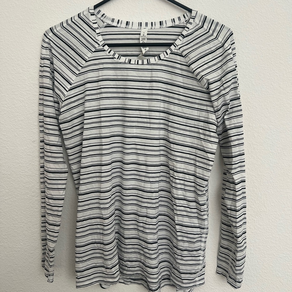 COPY - Lululemon Athletica Black and White Striped Top